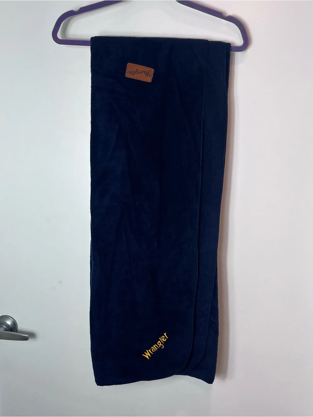 Wrangler Fleece Blanket Throw Backpack Bag 48x58 Navy Drawstring Picnic Park